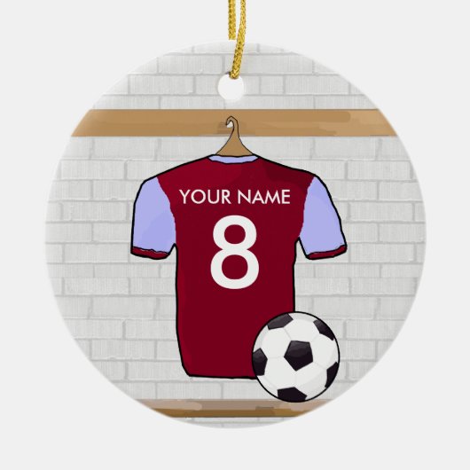 Soccer Shirt (claret) Star Ornament (Voorkant)