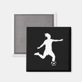 Soccer Silhouette Magnet Noir (Recto/Verso)