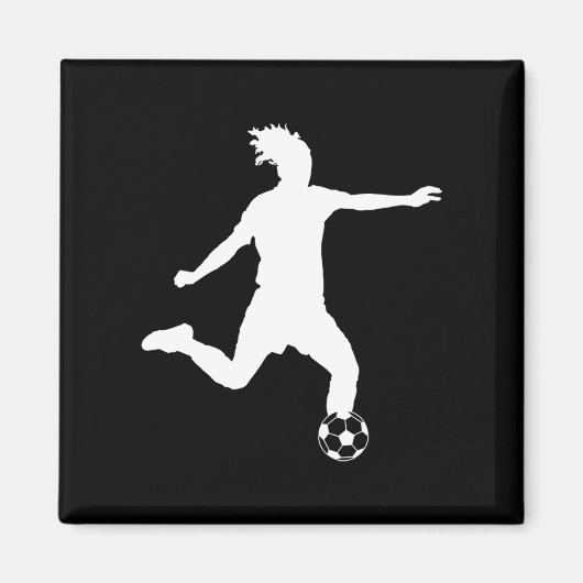 Soccer Silhouette Magnet Noir (Devant)