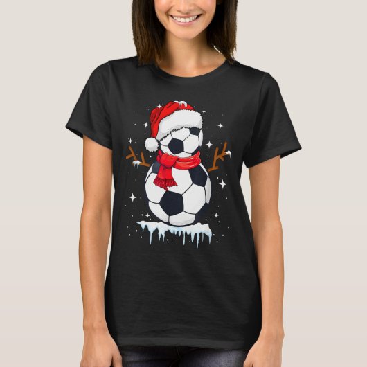 Soccer Snowman Apparel, Funny Santa Christmas Men T-shirt (Voorkant)