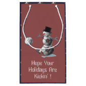 Soccer Snowman Kerstmis Klein Cadeauzakje (Achterkant)