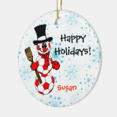 Soccer Snowman Personalize Ornament (Links)
