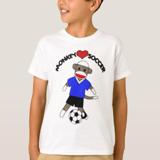 Soccer Sock Monkey (blauw) - Kinder T-Shirt