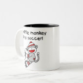 Soccer Sock Monkey Tweekleurige Koffiemok (Voorkant links)