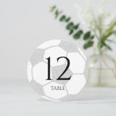 Soccer Sport Silver Table Number Kaart (Staand voorkant)