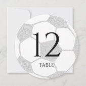 Soccer Sport Silver Table Number Kaart (Achterkant)