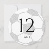 Soccer Sport Silver Table Number Kaart (Voorkant)