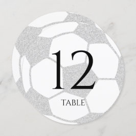 Soccer Sport Silver Table Number Kaart