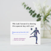 Soccer Sports Bar Mitzvah Invitation Juif RÉPONSE (Debout devant)