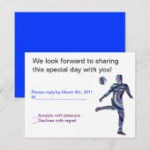 Soccer Sports Bar Mitzvah Invitation Juif RÉPONSE (Devant / Derrière)