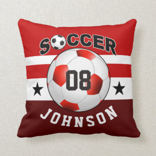 Soccer Sports Jersey Custom Name Number   rood Kussen