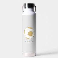 Soccer Sports Nom personnalisé Bouteille d'eau gri