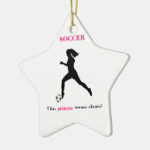Soccer Star "Princess draagt cleats" Keramisch Ornament (Links)