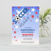 Soccer Star verjaardagsfeest aankondiging (Staand voorkant)