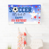 Soccer Star verjaardagsfeest aankondiging Spandoek (Insitu)