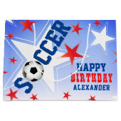 Soccer Star verjaardagsfeestje Groot Cadeauzakje (Voorkant)