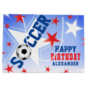 Soccer Star verjaardagsfeestje Groot Cadeauzakje (Achterkant)