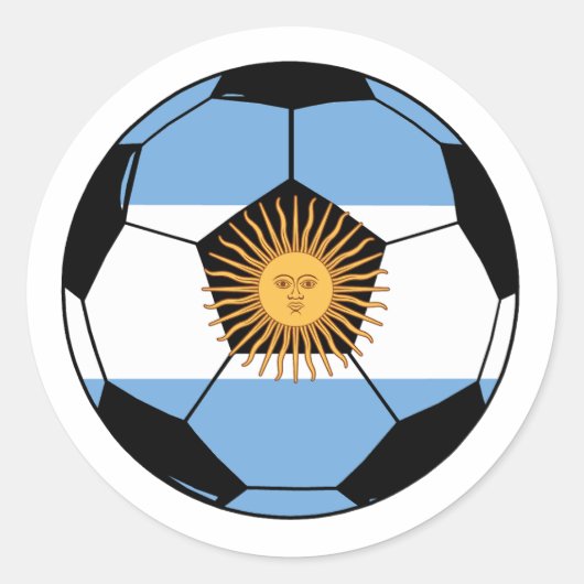 Soccer Team Argentina Ronde Sticker (Voorkant)