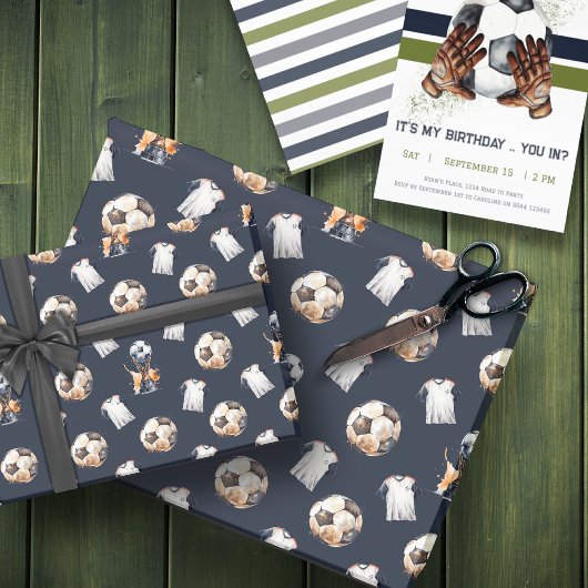 Soccer Thema Gift Wrap Cadeaupapier