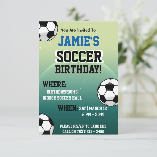 Soccer Thème Anniversaire Invitations (Debout devant)