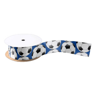 Soccer Theme Gift Ribbon Blue Lint