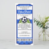 SOCCER TICKET Bar Bat Mitzvah Uitnodiging (Staand voorkant)