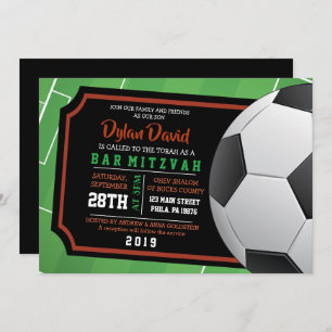 SOCCER TICKET Bar Bat Mitzvah Uitnodiging