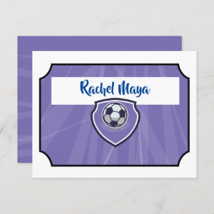 SOCCER TICKET Bat Mitzvah Paars Hartelijk dank Kaart