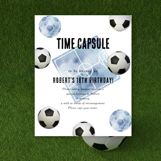 Soccer Time Capsule 1st birthday Poster