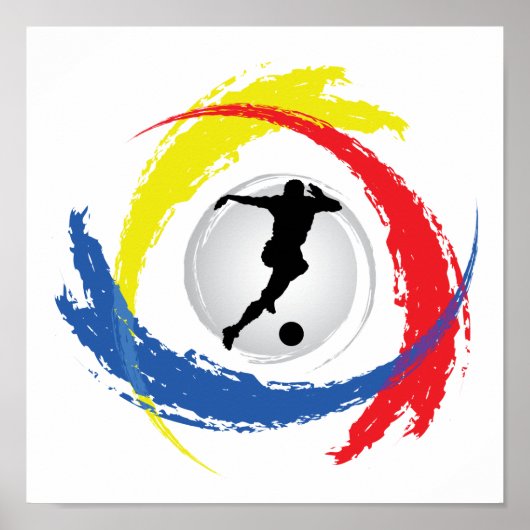 Soccer Tricolor Emblem Poster (Voorkant)