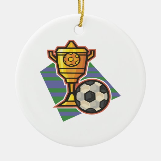 Soccer Trophy Keramisch Ornament (Voorkant)