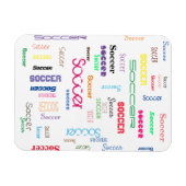 Soccer Typographie Flexible Photo Magnet (Horizontal)
