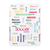 Soccer Typographie Flexible Photo Magnet (Vertical)