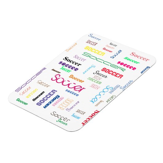 Soccer Typographie Flexible Photo Magnet (Côté Gauche)