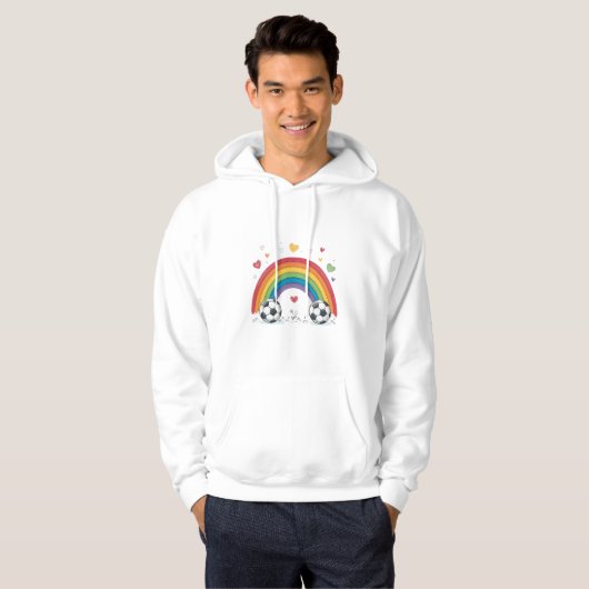 Soccer under the Valentines Rainbow Hoodie (Voorkant volledig)