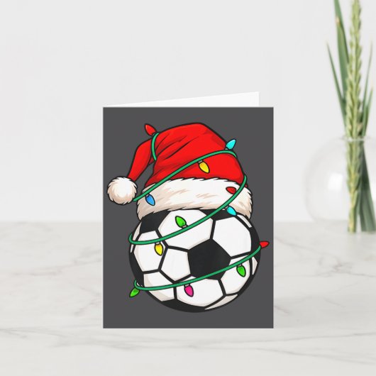 Soccer With Santa Hat Funny Christmas Xmas Gift  Kaart (Voorkant)