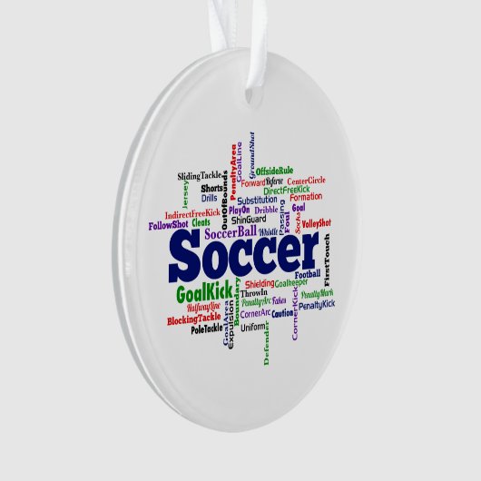 Soccer Word Cloud Ornament (voorkant)