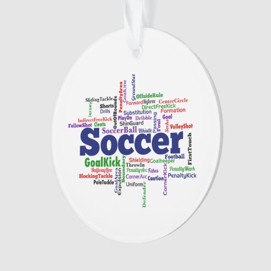 Soccer Word Cloud Ornament (voorkant)