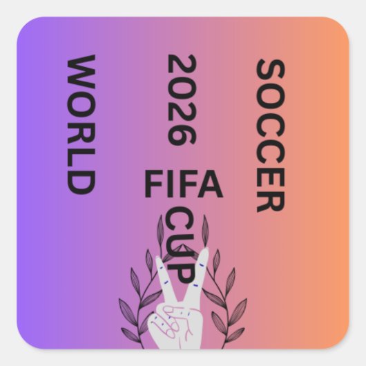 SOCCER WORLD CUP 2026 VIERKANTE STICKER (Voorkant)