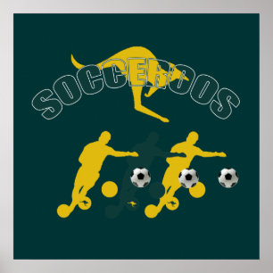 Socceroos voetballers Buig het Kangaroo cadeautjes Poster