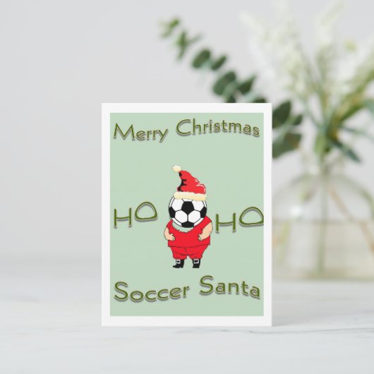 Soccersanta-briefkaart Feestdagenkaart (Staand voorkant)