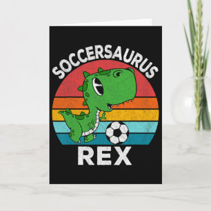 Soccersaurus Rex Voetbal Dinosaur Voor Jongens Kin Kaart