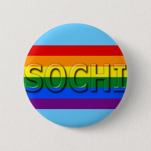 SOCHI Gay Pride Flag Ronde Button 5,7 Cm