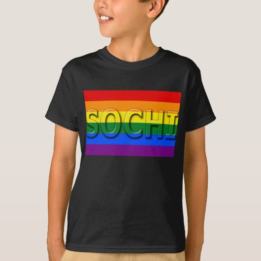 SOCHI Gay Pride Flag T-shirt (Voorkant)