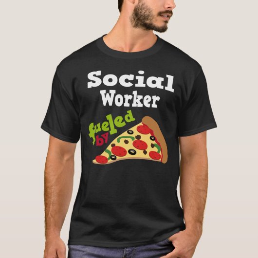 Sociaal Arbeider (Funny) Pizza T Shirt (Voorkant)
