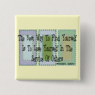 Sociaal Arbeider (Mahandas Gandhi Quote) Vierkante Button 5,1 Cm