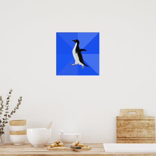 Sociaal Awkward Penguin ("Aanpassen" om tekst toe  Poster (Keuken)