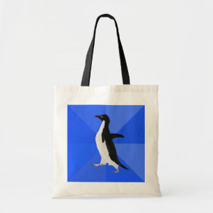 Sociaal Awkward Penguin ("Aanpassen" om tekst toe Tote Bag