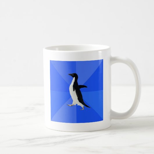 Sociaal-Awkward-Penguin-Meme Koffiemok (Rechts)
