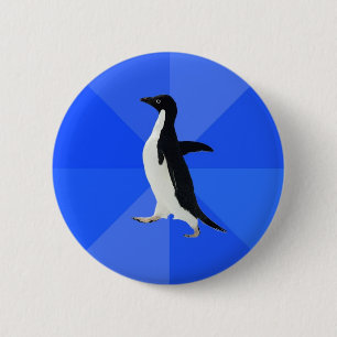 Sociaal-Awkward-Penguin-Meme Ronde Button 5,7 Cm